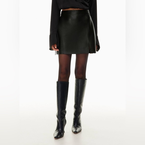 Aritzia Dresses & Skirts - Aritzia Wilfred vegan leather patio mini skirt